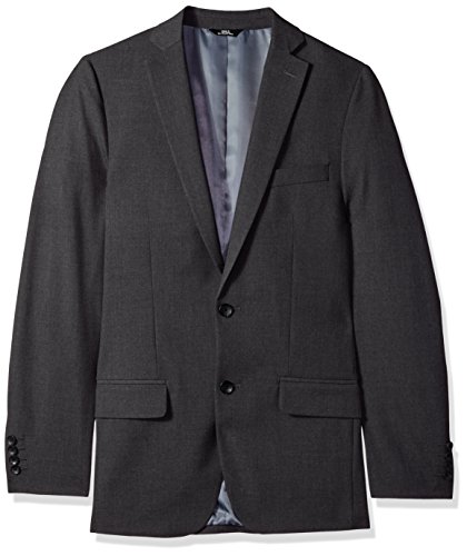 J.M. Haggar 4-Way Stretch Solid 2-Button Slim Fit Suit Separate Coat, Charcoal Heather, 46R