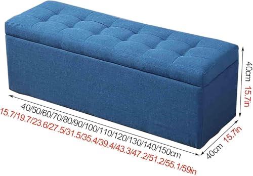 Banc de rangement rembourré marron aux finitions soignées 100cm - 3