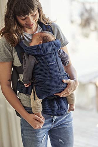 Image of BabyBjorn Baby Carrier Free, Navy Blue, 3D Mesh | Infant Carrier (7-26.5 lbs), Front Facing, Outward Facing, with Back Support, Ergonomic, Lumbar Support