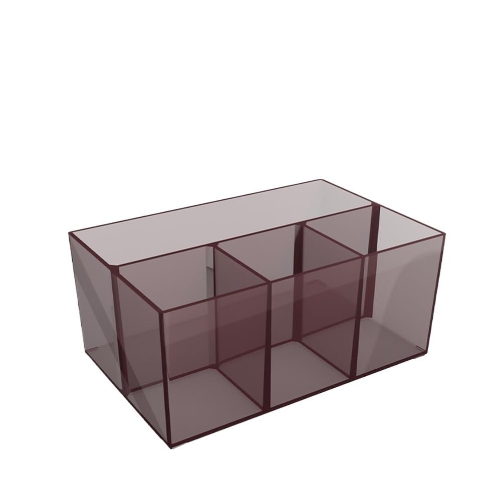 carxterken Acrylic Pen Holder, Office Book Desktop Plastic Stationery Compartment(Four grid 3)