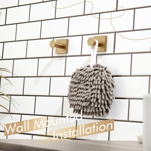 Image of KOKOSIRI Robe Hooks Bath Towel Hooks for Wall Closet Kitchen Hanging Towels Bathroom Hardware Champagne Bronze Stainless Steel 2 Pack, B1016CPG-P2