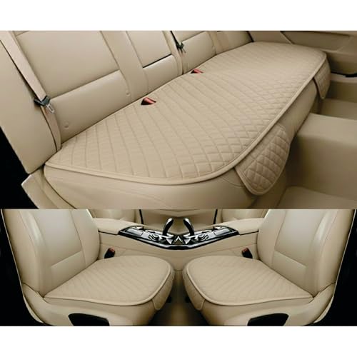 Image of AURAFRESH Car Seat Protector Cushions Cover, Airbag friendaly. (BAIGE, 3PC Front& Rear SEAT)