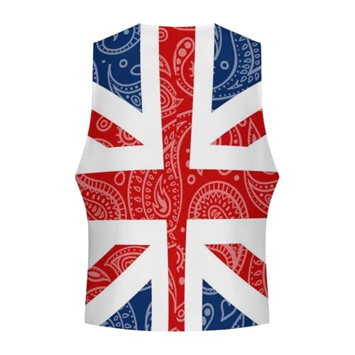 Paisley British Flag Novelty Men's Suit Vest Casual Formal Dress Vests Business Waistcoat4