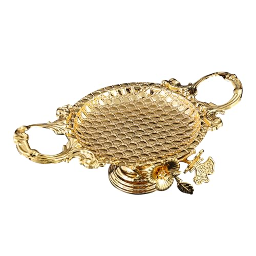 Restokki Metal Footed Cake Stand Elegant Dual Handle, Cake Plate for Desserts Fruit