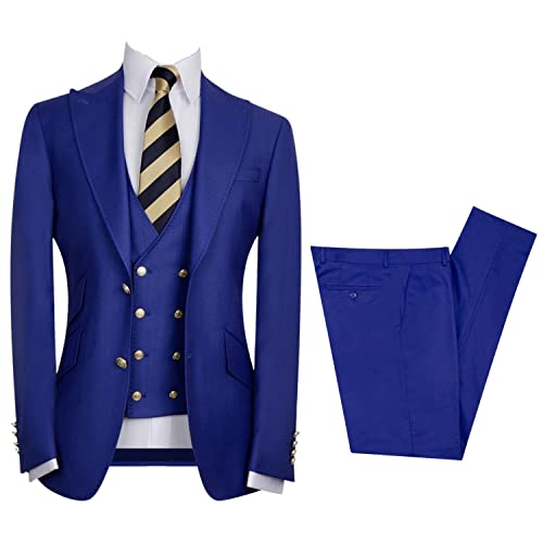 Costume trois pièces de haute qualité avec veste à revers et gilet croisé