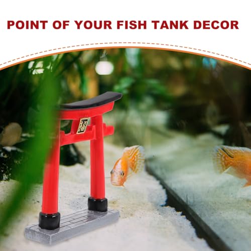Image of POPETPOP Japanese Torii Gate Aquarium Decor Statue Chinese Miniature Zen Garden Accessories Bonsai Mini Shinto Shrine Sculpture Micor Landscape Decorations Fish Tank Ornaments