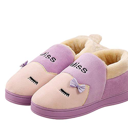 Pantoufles en fausse fourrure violettes chaudes pour cocooning hivernal