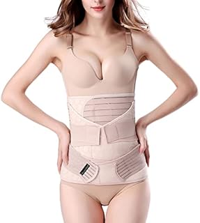 3 in 1 Postpartum Support - Recovery Belly/waist/pelvis Belt Shapewear Slimming Girdle, Beige, One Size
