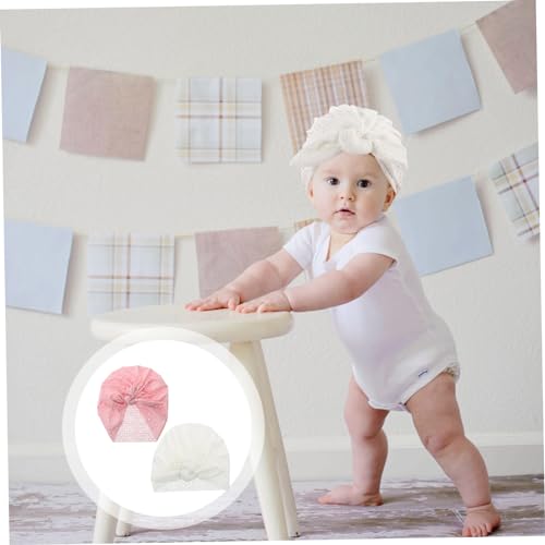 2 Pcs Baby Beanie Hats Infants Breathable Hollowed Hats Spring Autumn Soft Cute Caps Newborns Toddlers3