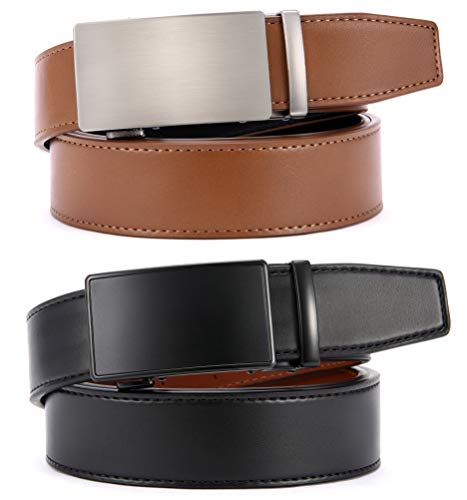 Image of CHAOREN Leather Ratchet Belt Men 2 Pack - Customizable Fit, Effortless Style (35mm)