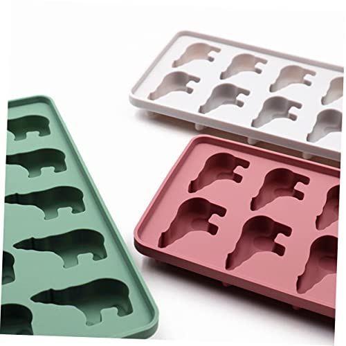 Molde de silicona forma oso con tapa para cubos de hielo miniatura 2