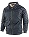 Flygo Mens Sherpa Lined Detroit Jacket Winter Warm Fleece Coat Waxed Washed Canvas Rugged Waterproof Jackets(Greyblue-XXL)