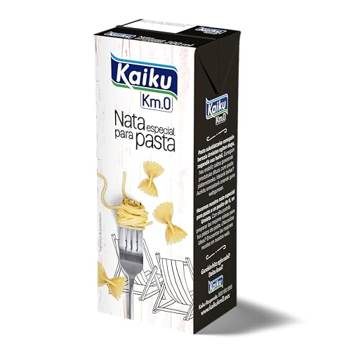 KAIKU - Nata Especial Pasta UHT 15 mg, 200 ml, Crema Líquida Ligera para Repostería y Cocina, Ideal para Salsas y Pastas, Sabor Suave y Cremoso, Larga Duración, sin Gluten y con Lactosa