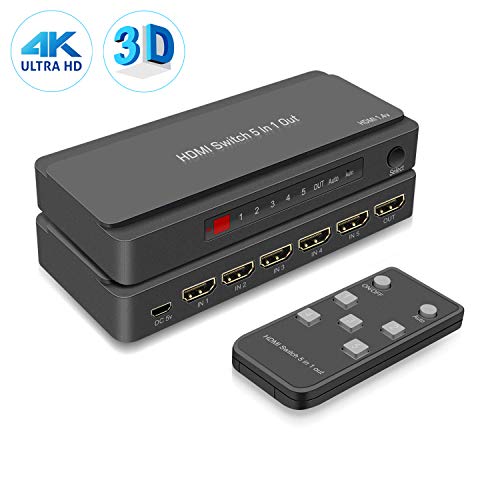 HDMI Switch HDMI Selector Switch with Power Adapter for Nintendo Switch, PS3/PS4, Xbox