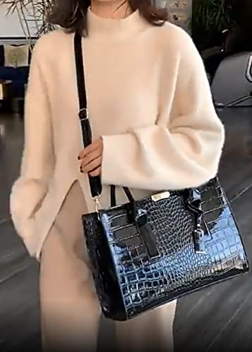 Bolso de mano para mujer con patrón cocodrilo de PU miniatura 2