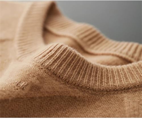 Mnjyihy Men's Long-Sleeved O-Neck Wool Sweater Solid Color Thickenedslim Business Casual Knit Pullover Sweater4