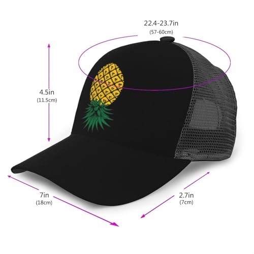Upside Down Pineapple Unisex Mesh Baseball Caps - Classic Adjustable Hat2