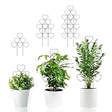 3 Pack 14'' Rustproof Black Heart-Shaped Metal Plant Trellis - Christmas Heart Decor for Indoor Outdoor Vines, Ivy & Flowers, Climbing Potted Plant Support Stand