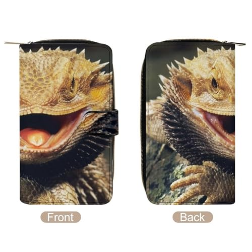 Cool Bearded Dragon Lizards Wallet PU Leather Purse Coin Pocket Credit Card Holder Clutch Gifts for Women Men3
