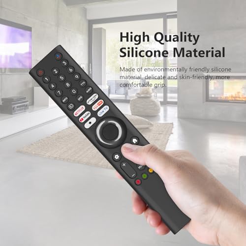 Image of Silicone Remote Cover for Xiaomi Mi TV 2025 Model Remote, Black, Diamond Textured, Precision Button Holes (Black, XIAOMI TV 2025)