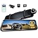 4K WiFi Mirror Dash Cam, 10" Rear View Mirror Camera with 64GB Card, Dash Cam Front and Rear Backup Camera for Cars, Smart Driving System ADAS, Voice Control, GPS, WDR Night Vision - pelsee P10 Plus