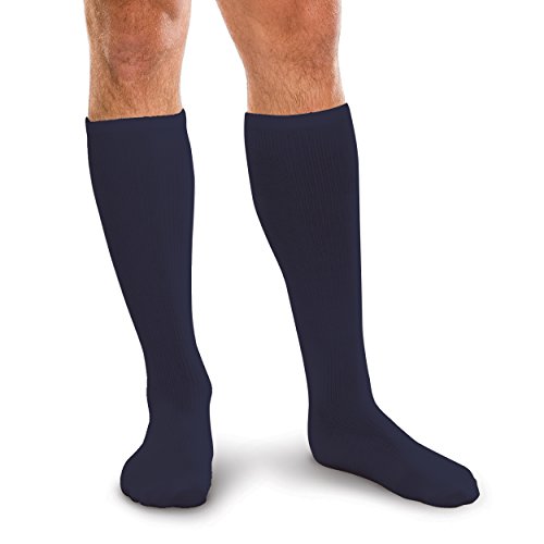 Core-Spun Mild 15-20mmHg Support Short Knee High Socks (Navy, X-Large Short)2