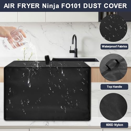 Image of Heavy Duty Air Fryer Toaster Oven Dust Cover for Ninja French Door Premier Air Fryer Oven FO101 20.3QT,16.93 inchDx14.57 inchWx12.99 inchH, 600D nylon w /12m Foil, Heat-Resistant Waterproof Oil-Proof