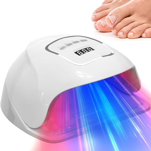 iKeener Mycose Ongles des Pieds Laser, 15 * 470nm de Lumière Bleue et 30 * 650nm de Lumière Rouge Appareil Anti Mycose Ongle Pied pour Tout le Pied, Sûr et Efficac