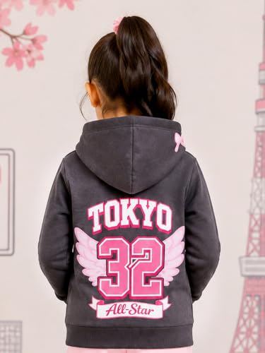 Image of Unisex Kids Solid Full Sleeve Zip Front Open Hooded Sweatshirt