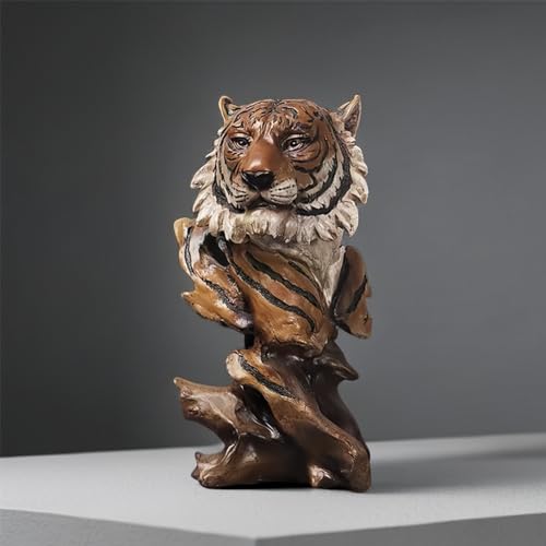 Estatua decorativa cabeza de tigre de resina miniatura 2