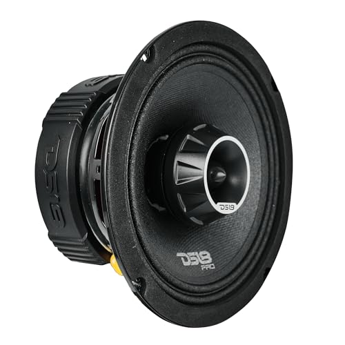 DS18 PRO-ZT6 6.5-Inch 2 Way Pro Audio Midrange Speakers with Built-in Bullet Tweeter 4-Ohms 450W Max 225W RMS Water Resistant - Black Metal Mesh Grill Included (1 Speaker)