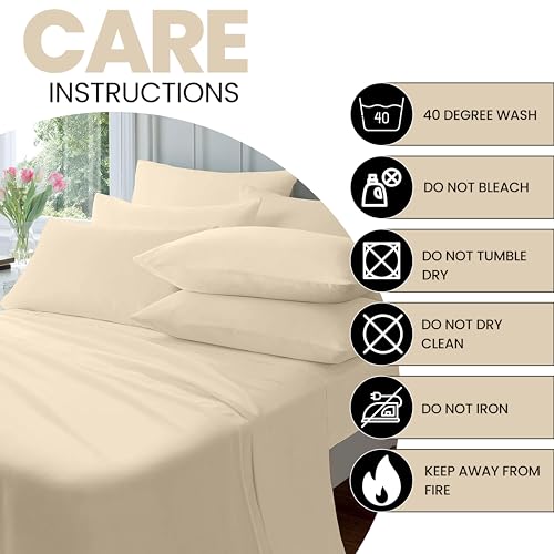 OLIVIA ROCCO Flannelette Fitted Sheets Super Soft Brushed Cotton Bed Sheet Thermal Warm Cosy Breathable Hypoallergenic Extra Deep Luxury Bedding - Image 4