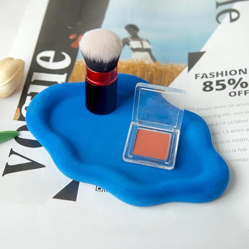 Image of Jewelry Dish Trinket Tray for Women, Ring Dish Holder, Unique Cloud Shape Ceramic Plate Cute Things Vanity Aesthetic Room Decor Mother's Day Birthday (Klein Blue)