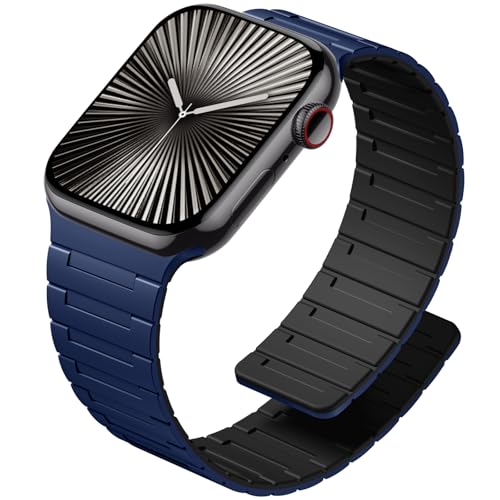 Image of SNBLK Magnetic Watchband Compatible with Apple Watch for Men 44mm 45mm 46mm 49mm 42mm 41mm 40mm 38mm Women, Silicone Sport Strong Magnet Strap for iWatch Series 11 Ultra 3 Ultra 2 Se 10 9 8 7 6 5 4 1