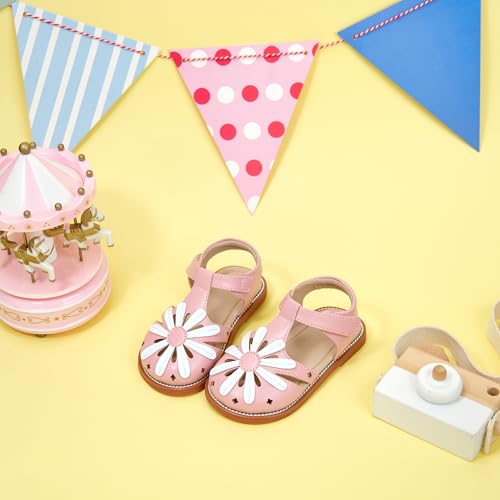 Image of Otter MOMO Girls Open Toe Princess Flat Sandals with Comfort Sole Summer Sandals