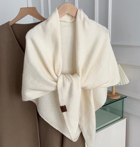 Women's Wool Shawl Wraps, Pashmina Shawl Wraps for Women Cardigan Cape Wool Cashmere Sweater Shawl Triangle Scarf4
