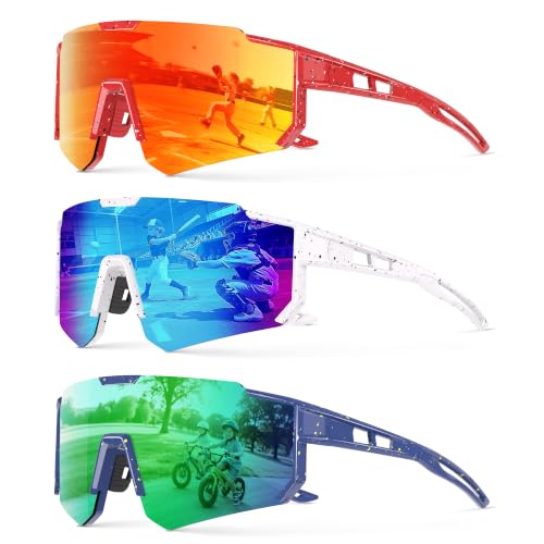 Image of Fanshen Youth Baseball Sunglasses for Kids - Polarized Sunglasses Softball Cycling for Boys Girls Ages 3-12 UV Protection