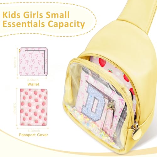 Image of COSHAYSOO Personalized Christmas Birthday Gifts Burr Basket Stuffers for Girls Yellow Purse Sling Bag Crossbody Girl Cute Funny Cool Mini Travel Fashion Accessories Monogrammed Initial Letter D