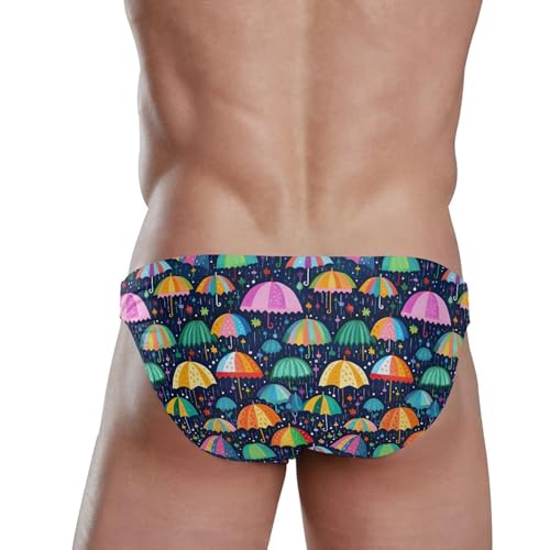 Umbrella Color Colorful Swim Briefs for Men Swimsuit Bikini Swimwear S B04024293