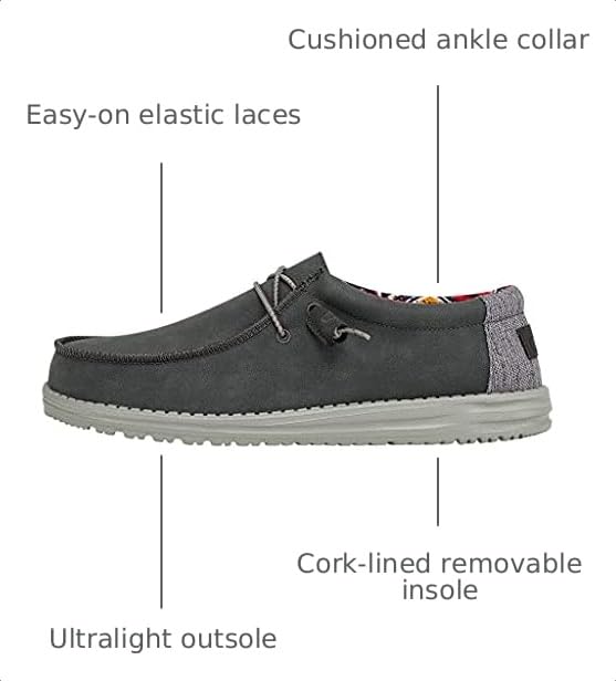 Image of HEYDUDE Men's Wally Fabricated Leather Wide | Men's Shoes | Men Slip-on Loafers | Comfortable & Light-Weight