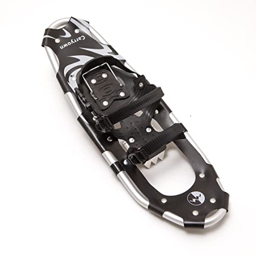 Carryown 3 In 1 Light Weight Snowshoes Set For Adults Men Women Youth Kids, Aluminum Alloy Terrain Snow Shoes With Trekking Poles And Carrying Tote Bag (Black,21") #TOP3