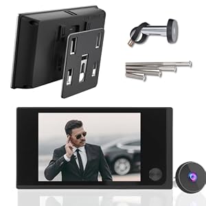 Rankomu Türspion Kamera mit 3,5-Zoll-Bildschirm (120° Weitwinkel) – 2MP LCD Mini Farbbildschirm für Haustür, Einfache Montage (14-28mm Loch, 35-100mm Türstärke), 24/7 Sicherheit (Schwarz)