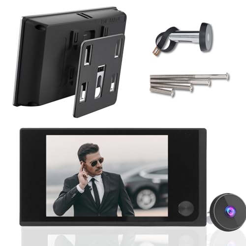 Rankomu Camera Judas de Porte Surveillance - Judas Numérique 3.5 Pouces Écran LCD HD 120°, Visionneuse Électronique, Installation Facile (14-28mm Trou, 35-100mm Épaisseur) (Noir)