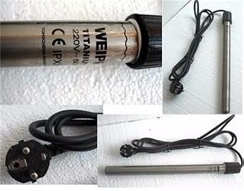 Marine Color 1000W Titanium Aquarium Heater, Fully Submersible Fish Tank Heater with Digital Thermostat for Saltwater and Freshwater, IPX8 Waterproof, 32cm Length, CE Certified,