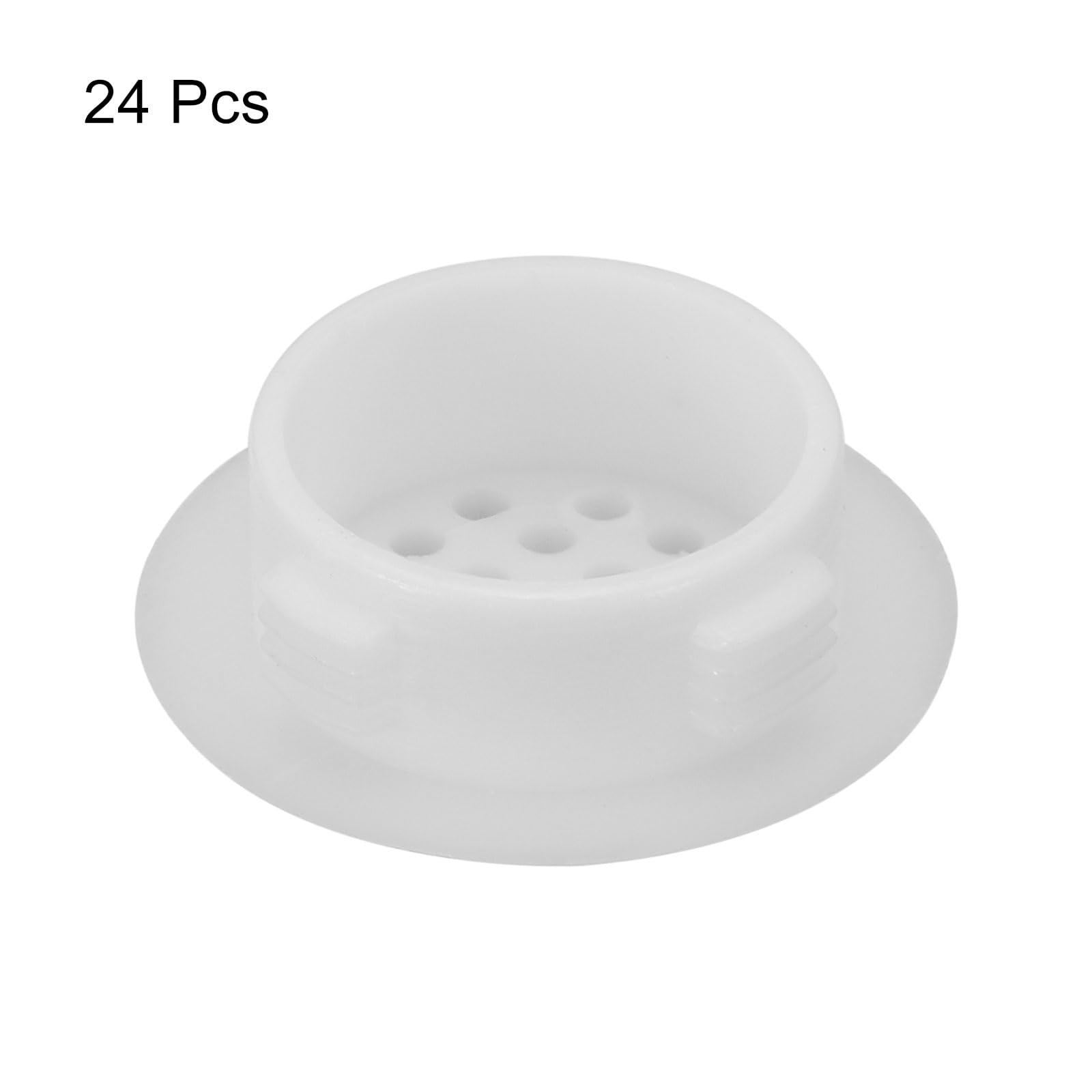 uxcell 25mm(1") Circular Soffit Vent, 24pcs Plastic Circular Air Vents Round Mesh Hole Louver for Kitchen Bathroom Cabinet - Image 3