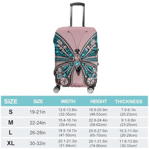 Carry on Luggage Cover Rhinestone Butterfly Suitcase Covers for Luggages Tsa Approved Travel Luggage Sleeve Protector Elastic Suitcase Protector Anti-Scratch Washable Fits 19-30 Inch Case -M2