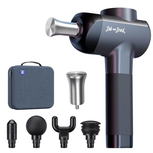 Pistolet de Massage Musculaire, Bob and Brad X6 Pro avec Tête Métallique, Ultra Silencieux Appareil de Massage Masseur des Tissus Profonds, Pour Sou