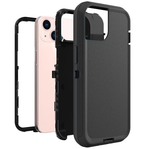 Image of Case for iPhone 13 mini, Heavy-Duty Tough Rugged Shockproof Drop Protective Cover Phone Cases, Black