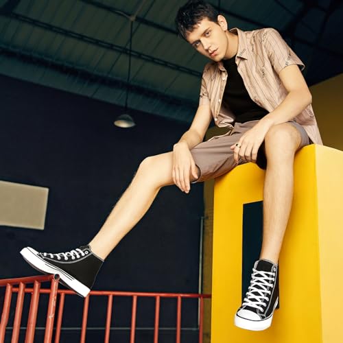 hash bubbie High Top Sneakers for Women Classic High Tops Canvas Shoes Lace up Women's Fashion Sneaker3