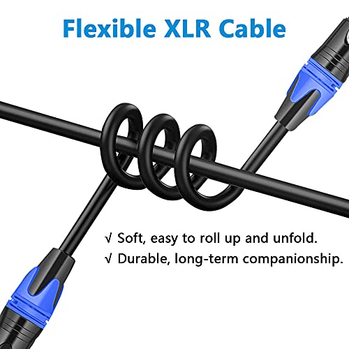 Aqool 25Ft Xlr Cables, Gold-Plated 3 Pin Microphone Cables Xlr Male To Female Mic Cable Cord, Colored Connectors Balanced Xlr Patch Cables, Ideal For Microphone Audio Mixer Speaker System (4 Pack) #TOP2